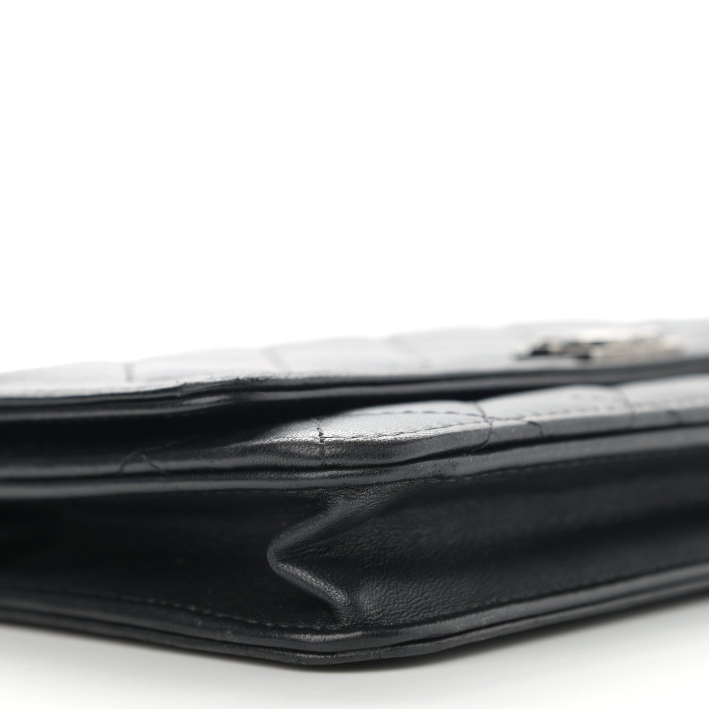 Lambskin Quilted Boy Wallet On Chain WOC Black