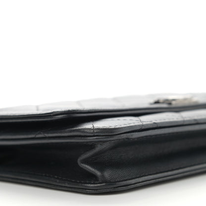 Chanel Lambskin Quilted Boy Wallet On Chain WOC Black 9 of 11