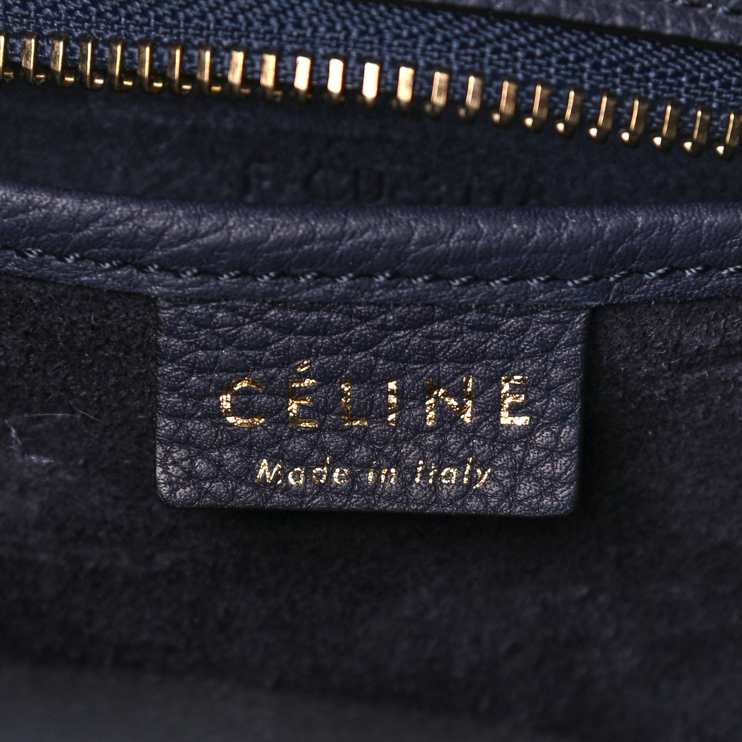 Drummed Calfskin Nano Luggage Navy Blue