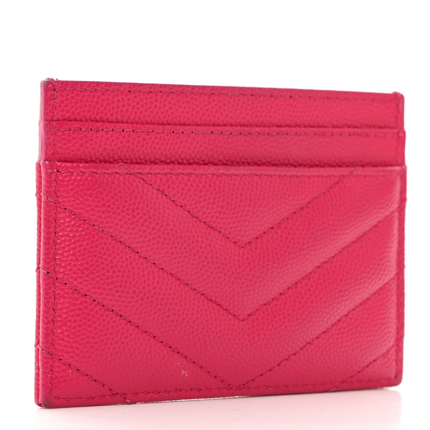 Grain De Poudre Matelasse Chevron Monogram Credit Card Case