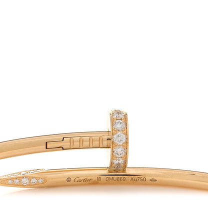 Cartier 18K Yellow Gold Diamond Juste Un Clou Bracelet 18 3 of 4