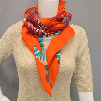 Hermes Cashmere Silk Etendards et Bannieres Shawl 140 8 of 11