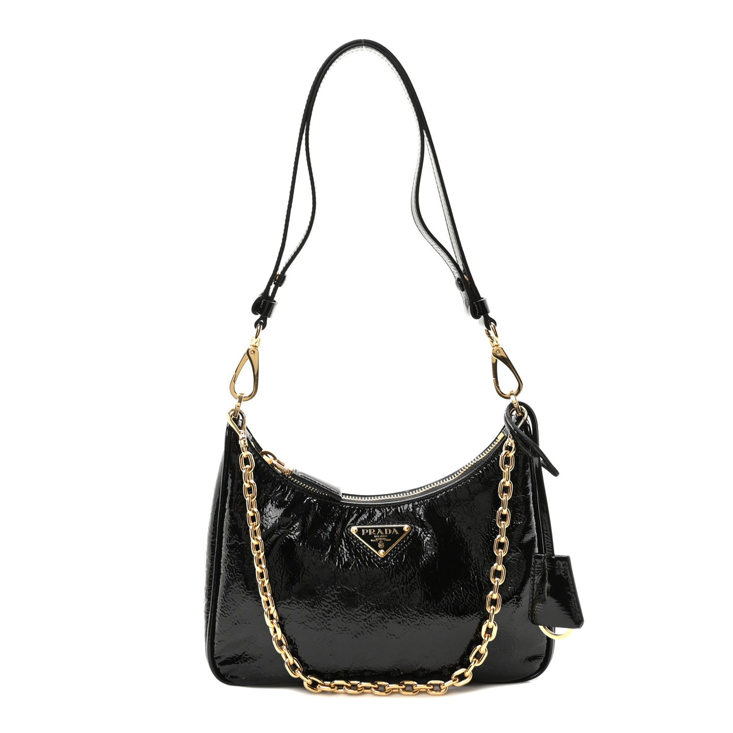 Patent Naplak Re-Edition Mini Shoulder Bag Black