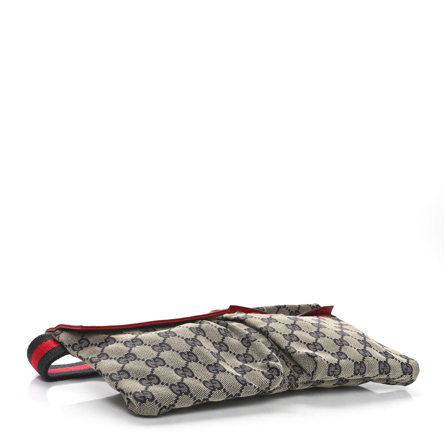 GG Monogram Web Double Pocket Belt Bag Navy Red