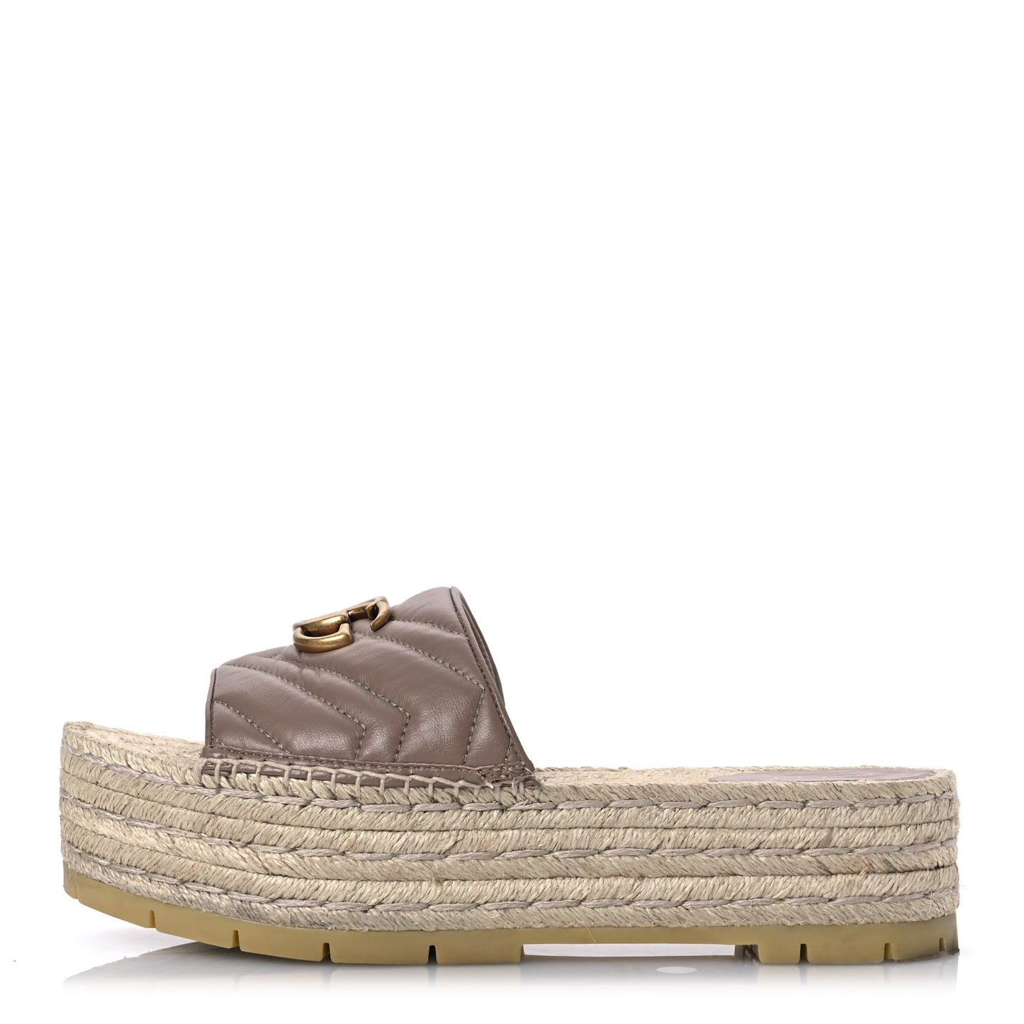 Nappa Matelasse GG Marmont Platform Espadrille Slide Sandals 41 Porcelain Rose