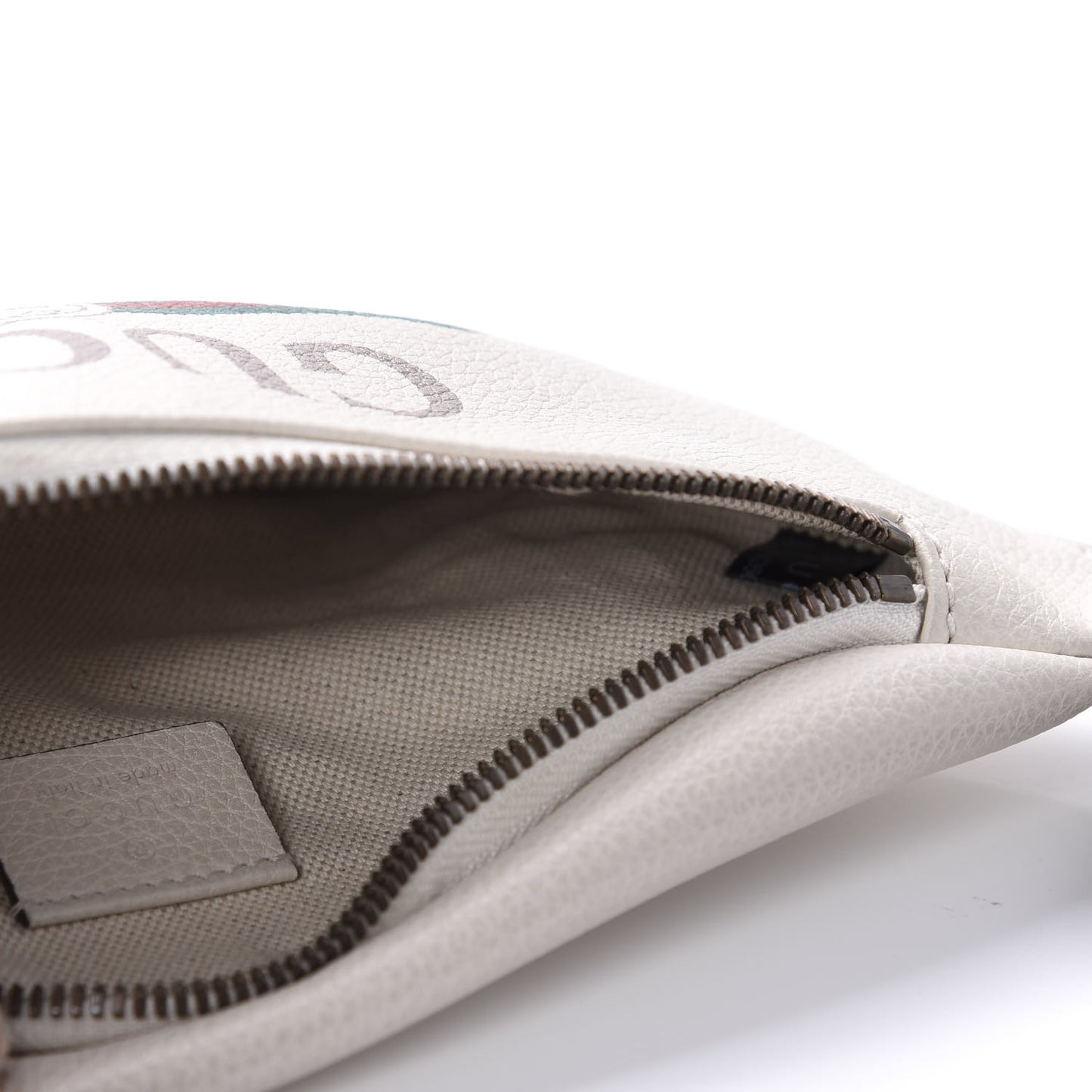 Grained Calfskin Small Logo Belt Bag White