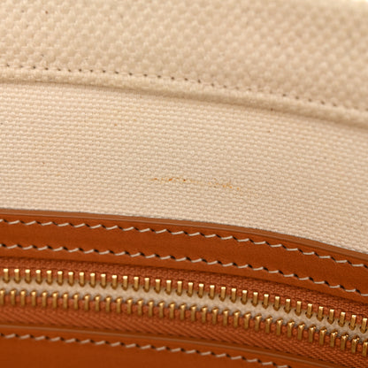 Celine Canvas Calfskin Horizontal Cabas Natural Tan 9 of 14