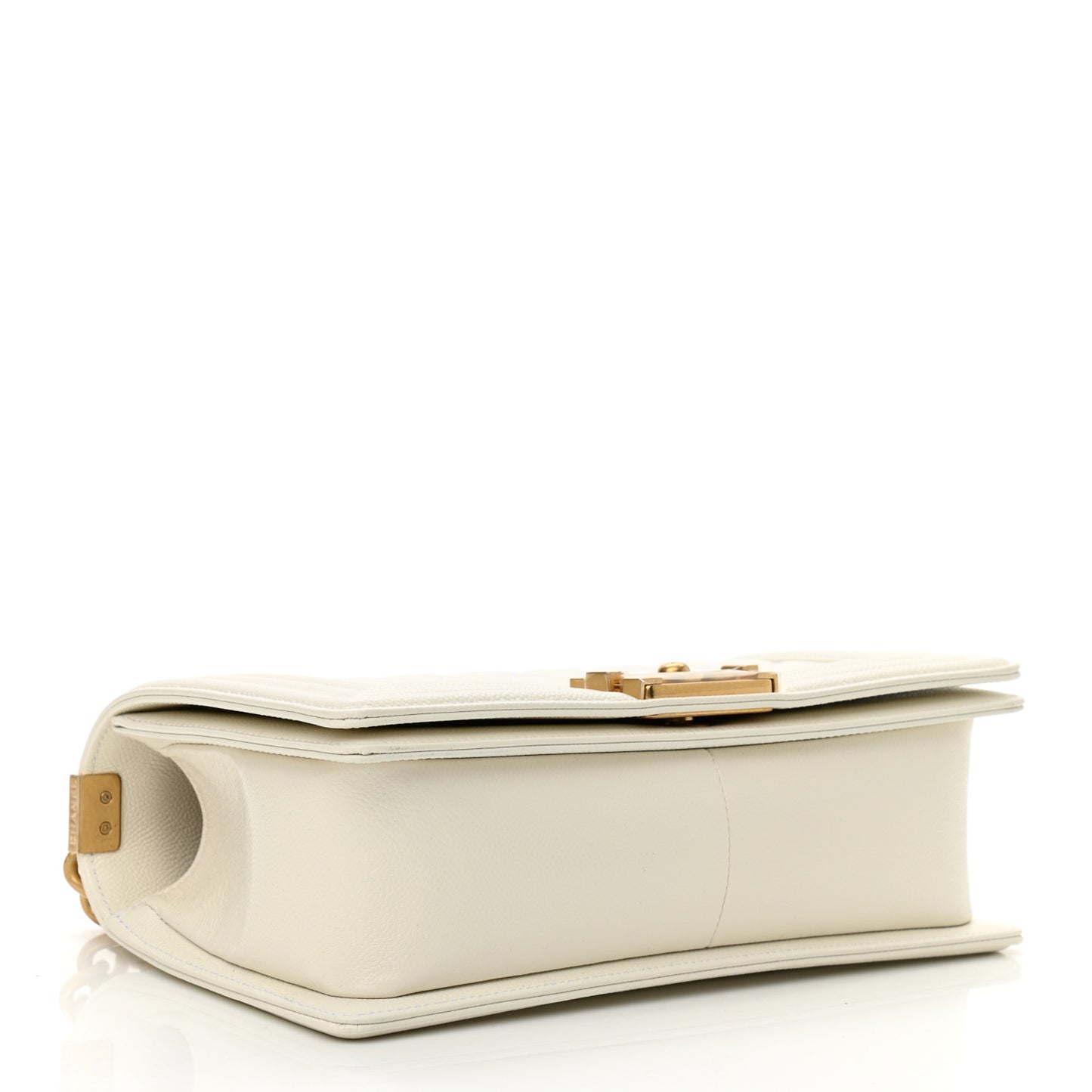 Caviar Quilted Medium Boy Flap White