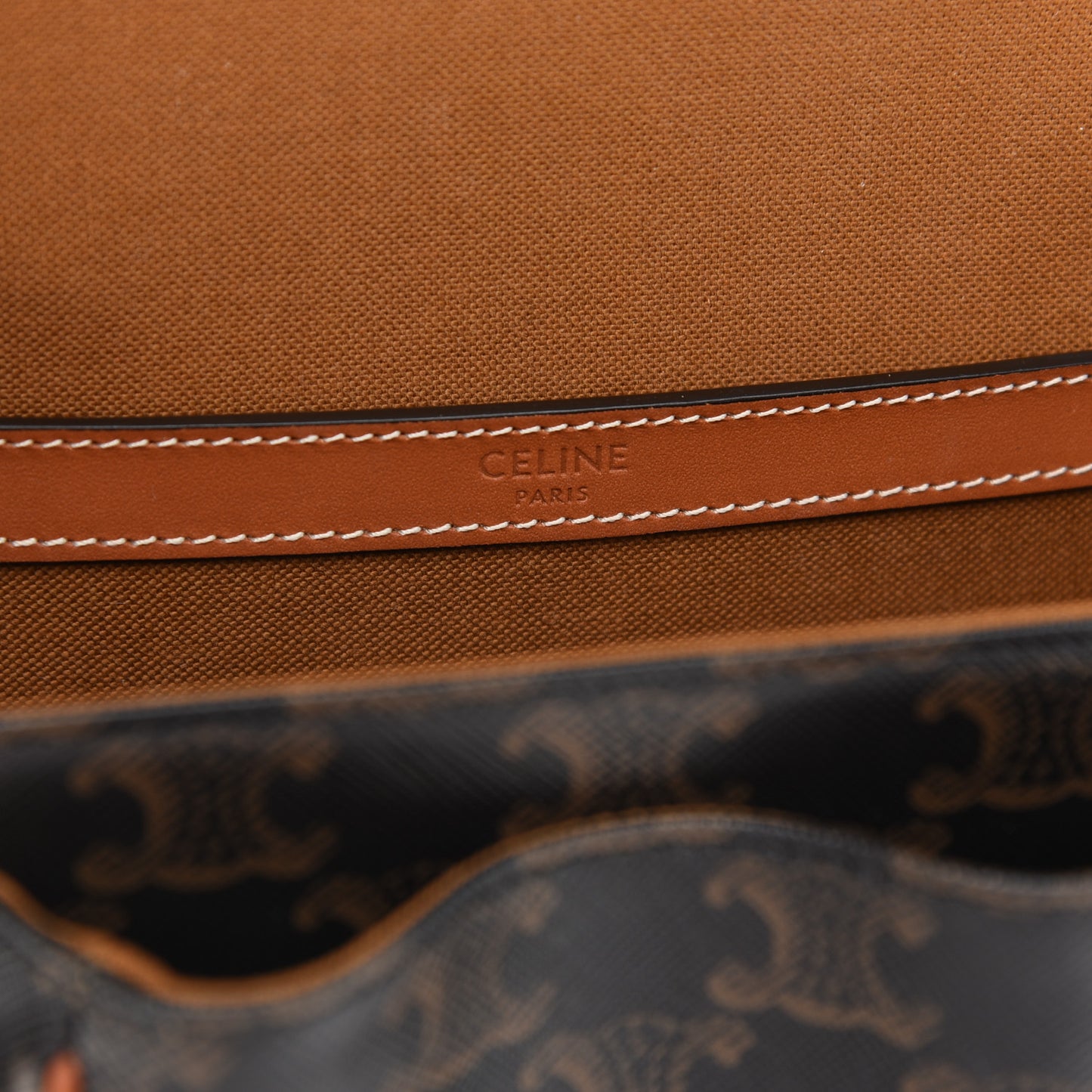 Triomphe Canvas Medium Folco Bag Tan