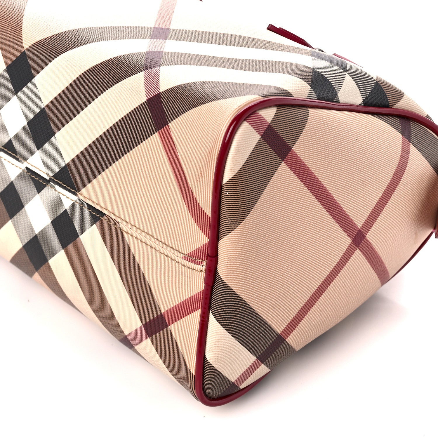 Burberry Patent Nova Check Chester Bowling Bag Raspberry Sorbet 10 of 12