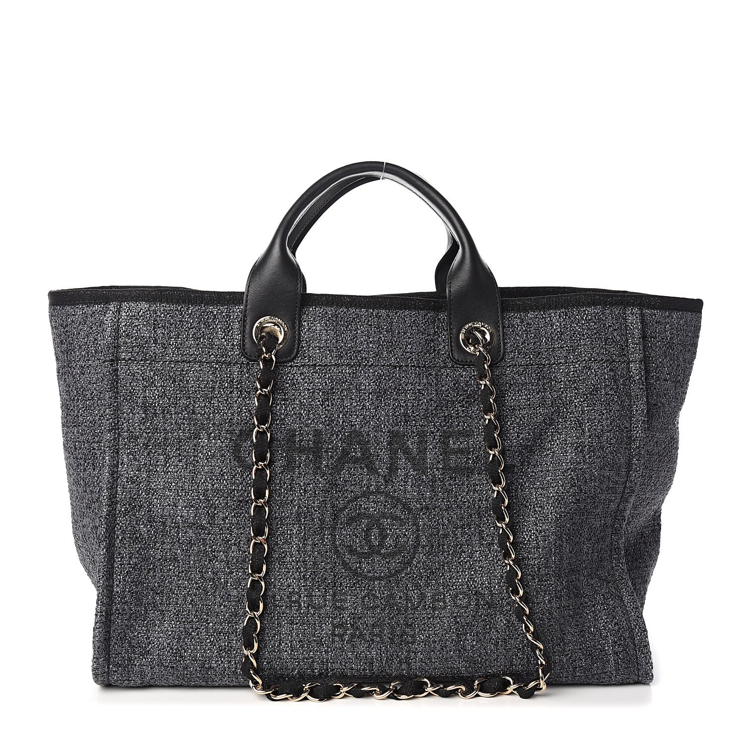 Chanel Canvas Medium Deauville Tote Charcoal 1 of 9