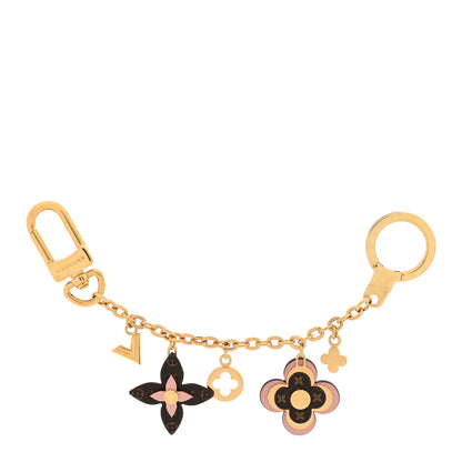 Louis Vuitton Brass Monogram Blooming Flowers Bag Charm Key Holder Rose Ballerine 1 of 5