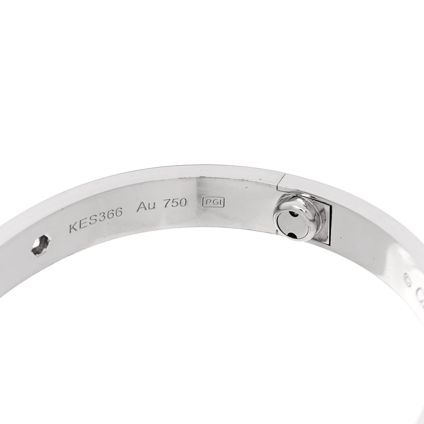 18K White Gold 4 Diamond LOVE Bracelet 16