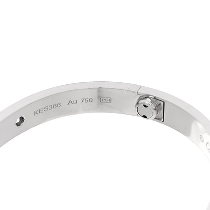 Cartier 18K White Gold 4 Diamond LOVE Bracelet 16 8 of 9