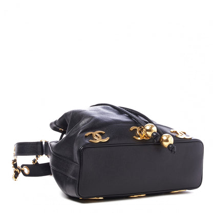Chanel Caviar CC Drawstring Shoulder Bag Black 3 of 8