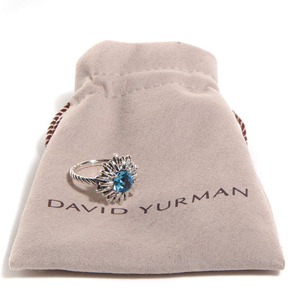 David Yurman Sterling Silver Blue Topaz Starburst Ring 54 6.75 6 of 6