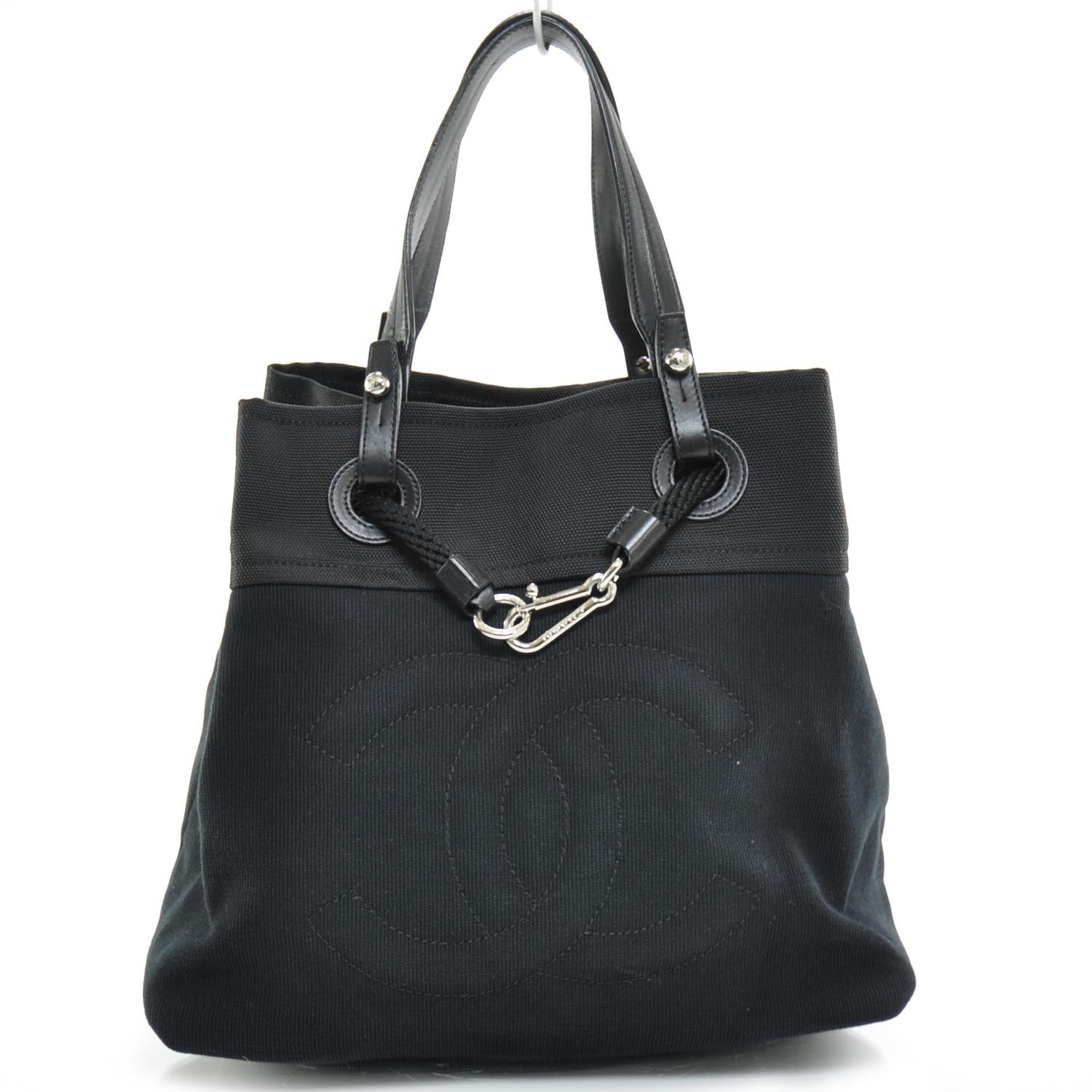 Chanel Canvas Drawstring CC Hobo Black 1 of 9