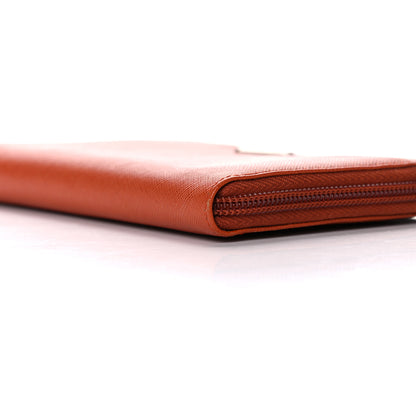 Prada Saffiano Metal Zip Around Wallet Rame 9 of 18