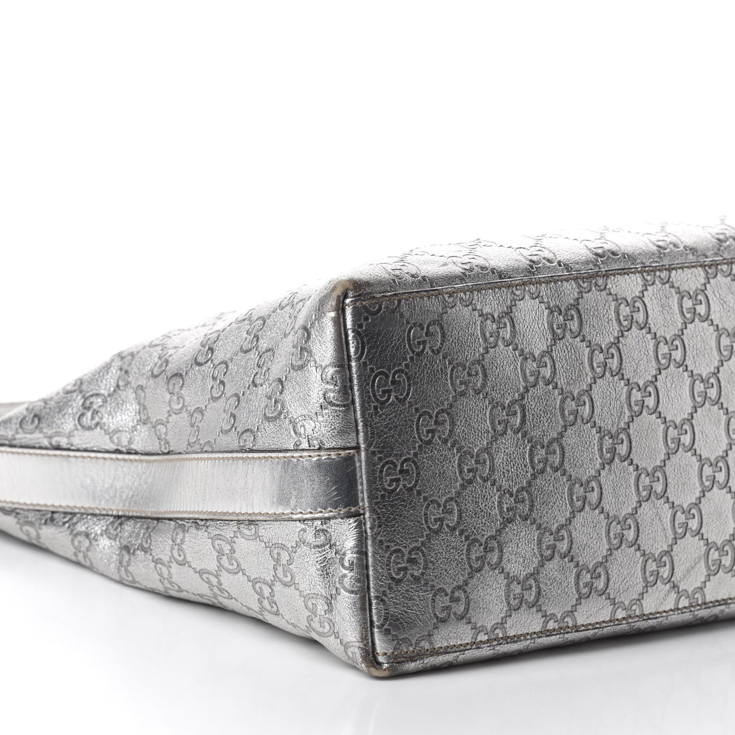 Metallic Guccissima Hobo Silver