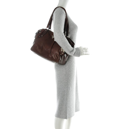 Prada Soft Calf Shoulder Bag Bruciato 2 of 9