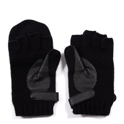 Hermes Cashmere Deerskin Baltimore Gloves M Black 3 of 5