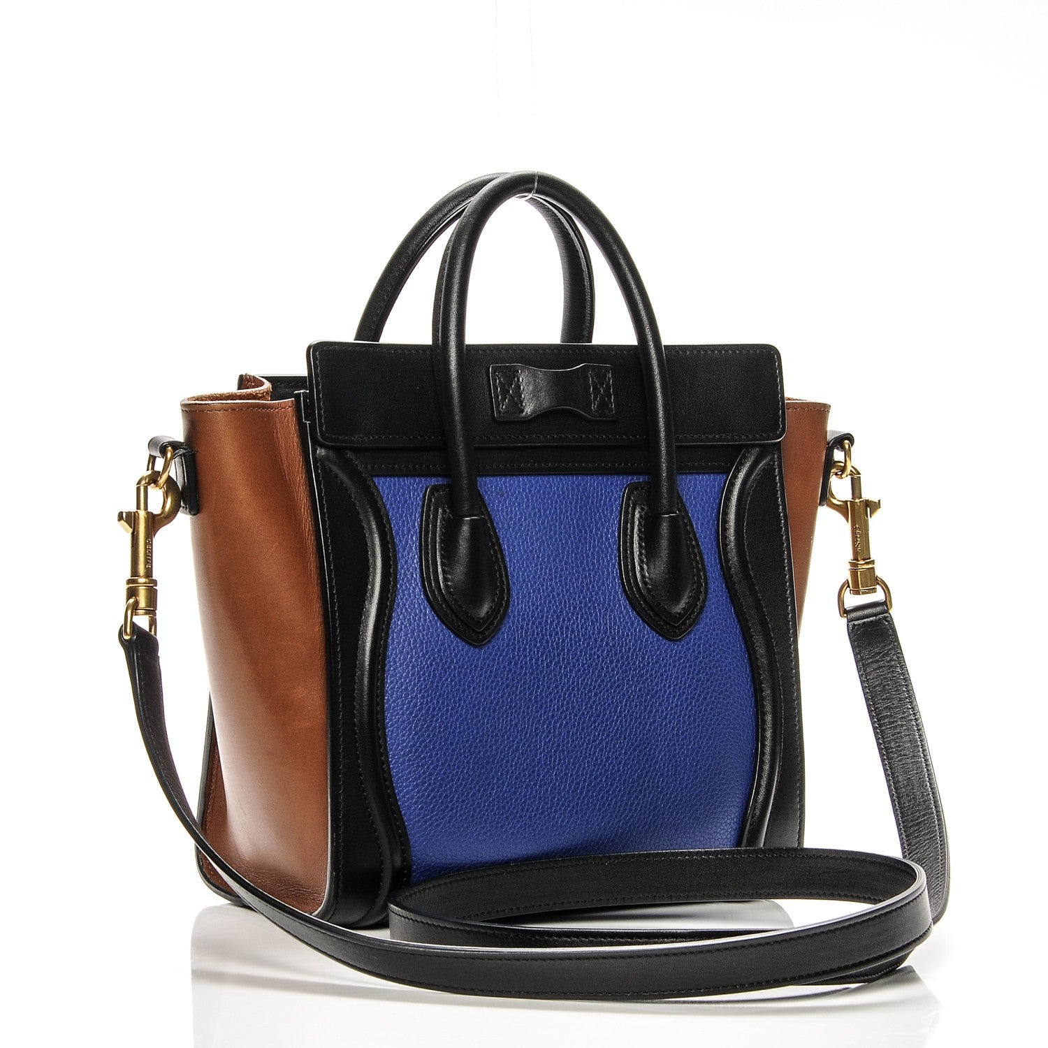 Celine Smooth Drummed Calfskin Nano Tri-Color Luggage Indigo 3 of 6