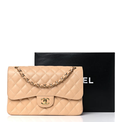 Chanel Caviar Quilted Jumbo Double Flap Beige Clair 12 of 12