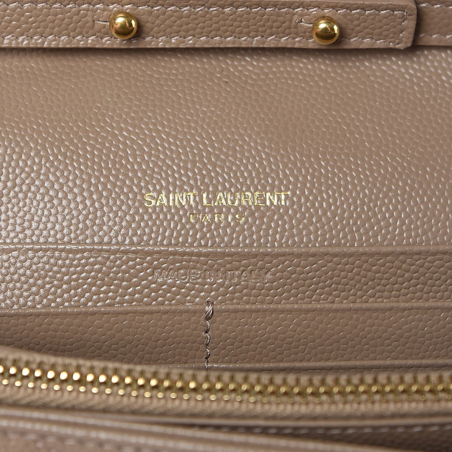 Grain De Poudre Matelasse Chevron Monogram Chain Wallet Light Taupe