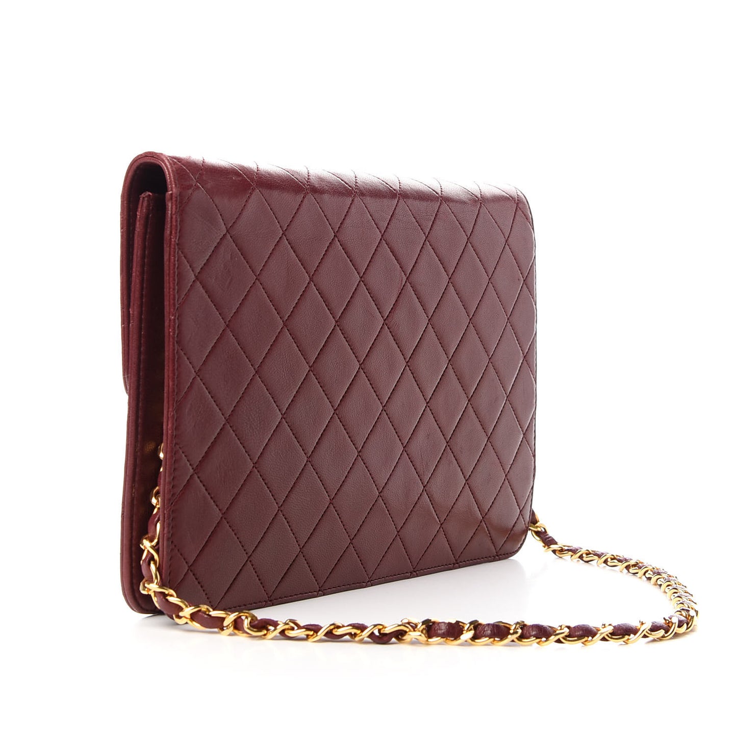 Lambskin Quilted Medium Single Flap Red