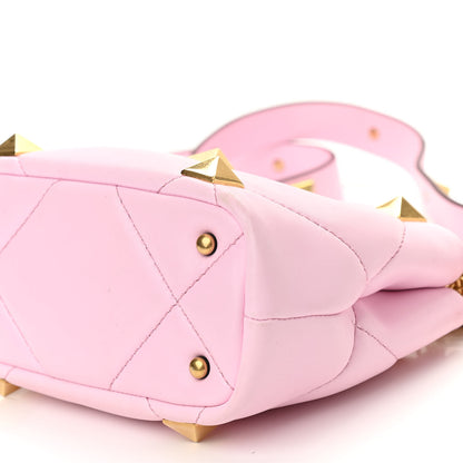 Valentino Garavani Nappa Mini Roman Stud The Handle Bag Pink Borealis 9 of 9