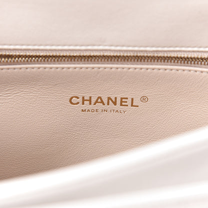 Chanel Lambskin Quilted Coco Luxe Top Handle Flap White 6 of 18