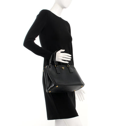 Prada Saffiano Small Galleria Double Zip Tote Black 3 of 9
