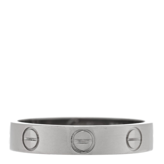 18K White Gold 3.5mm LOVE Wedding Band Ring 50 5.25