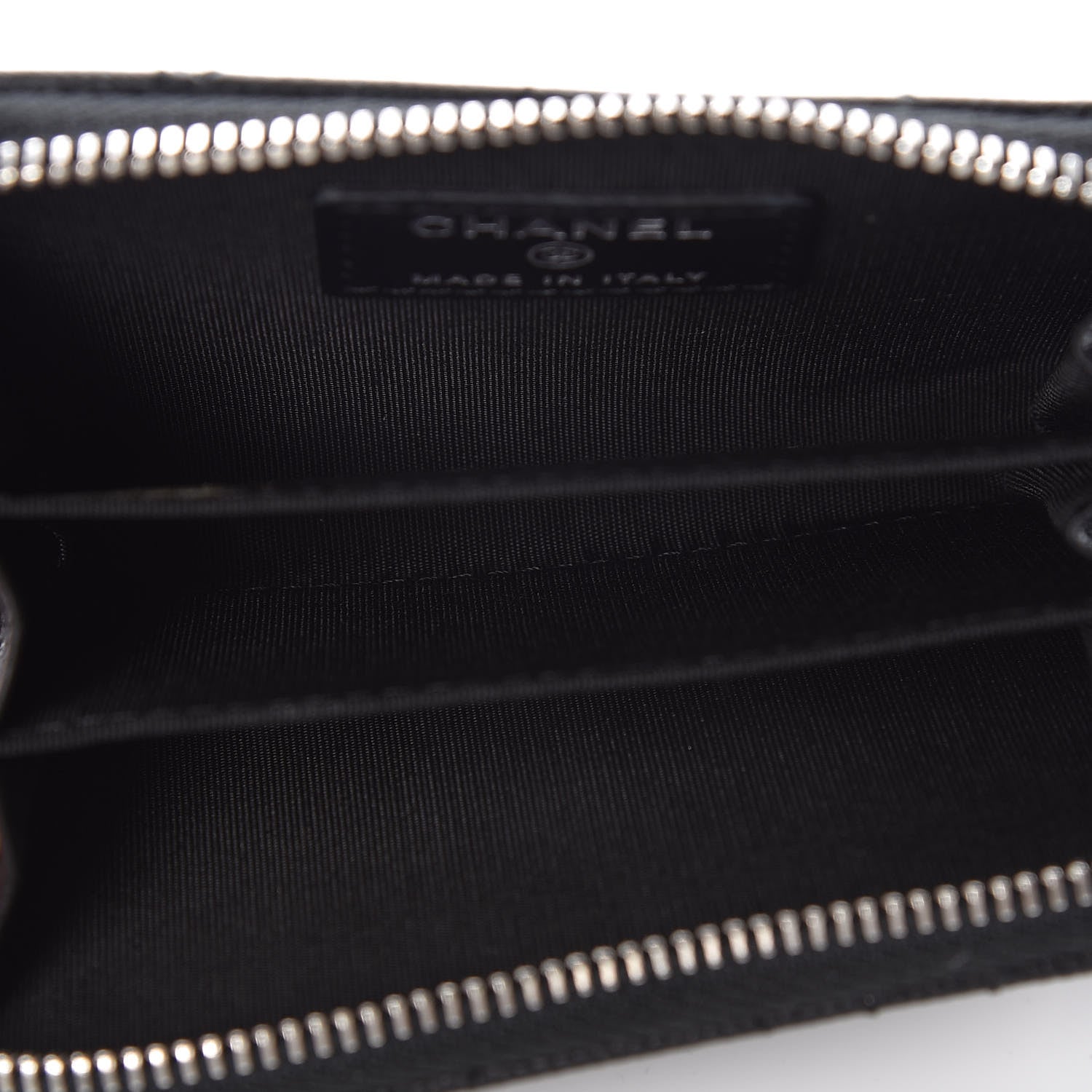 Chanel Caviar Camellia Embossed Zip Coin Purse Black 5 of 7