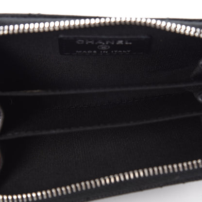 Chanel Caviar Camellia Embossed Zip Coin Purse Black 5 of 7
