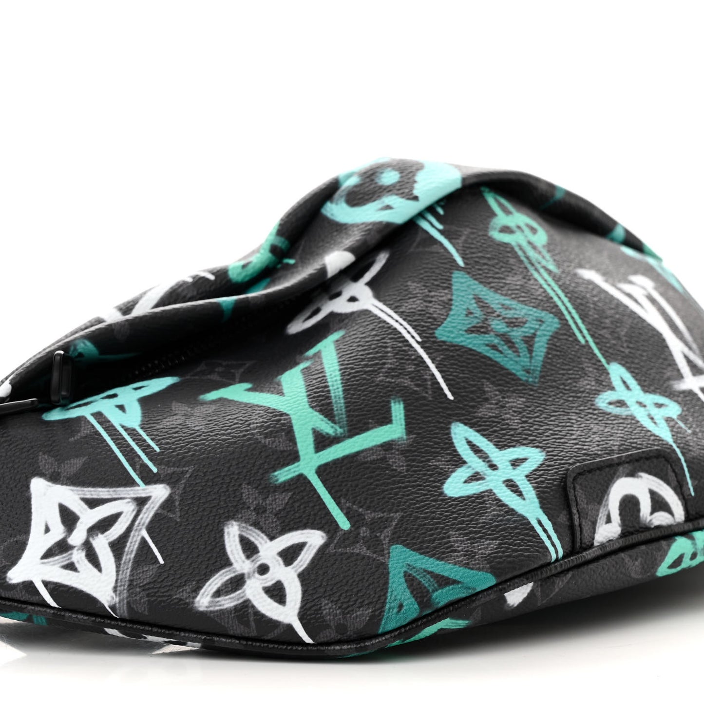 Monogram Eclipse LV Graffiti Discovery Bumbag Green Lights