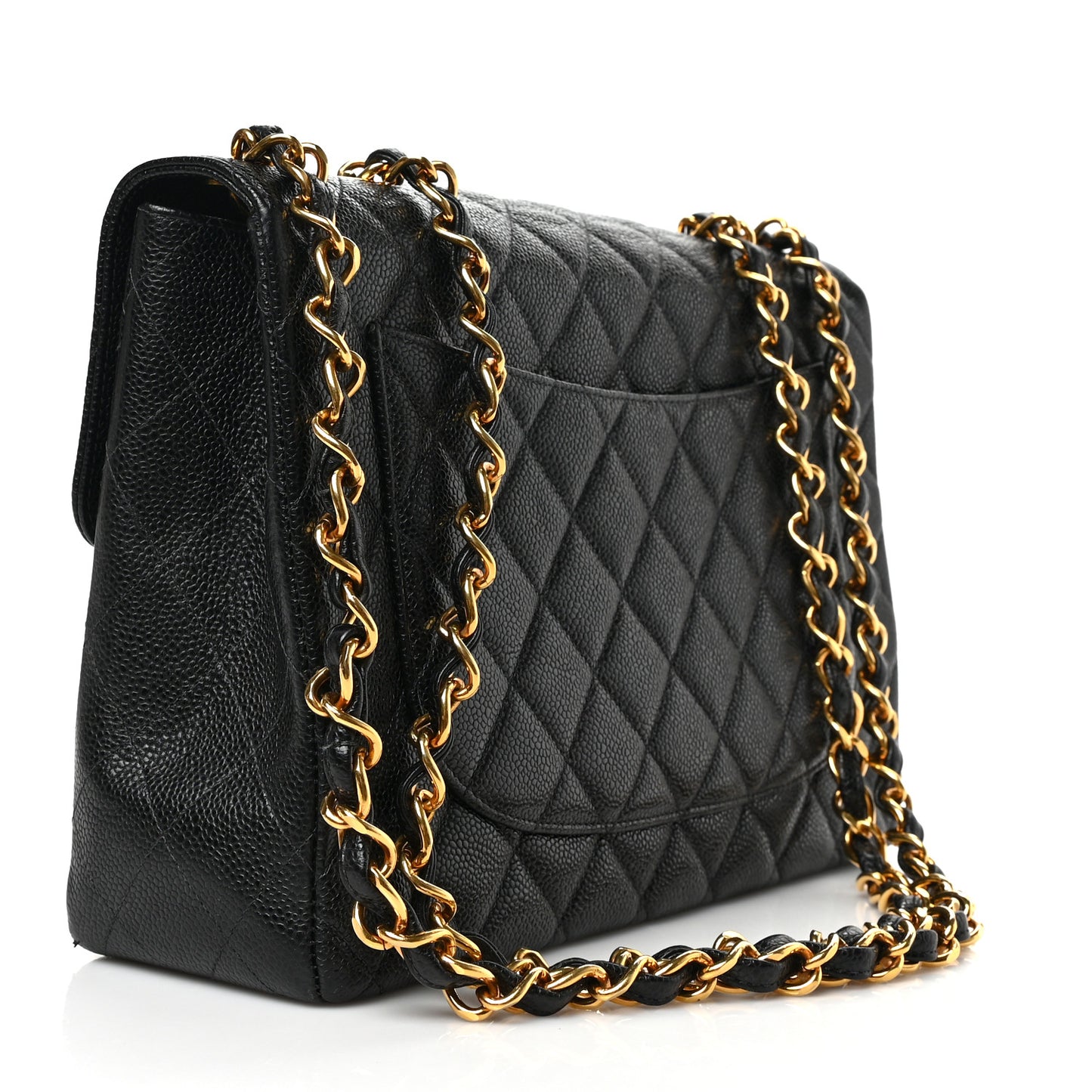 Caviar Quilted Jumbo Single Flap Black
