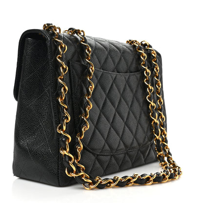 Chanel Caviar Quilted Jumbo Single Flap Black 3 of 10