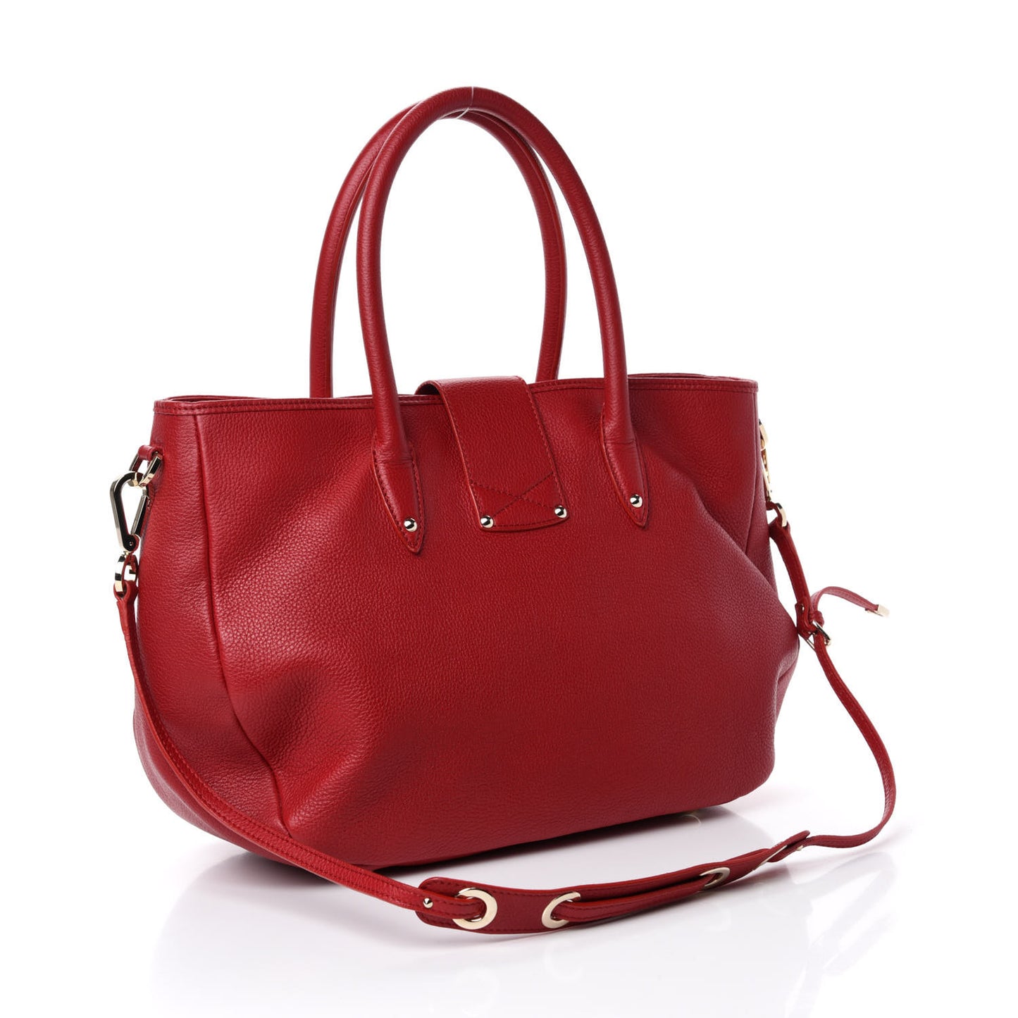 Grainy Calfskin Tote Red