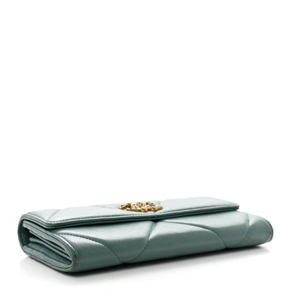 Chanel Lambskin Quilted Chanel 19 Flap Wallet Green 4 of 12