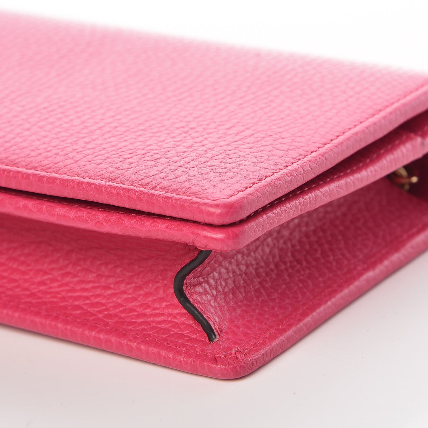 Dollar Calfskin Mini GG Marmont Chain Wallet Box Pink