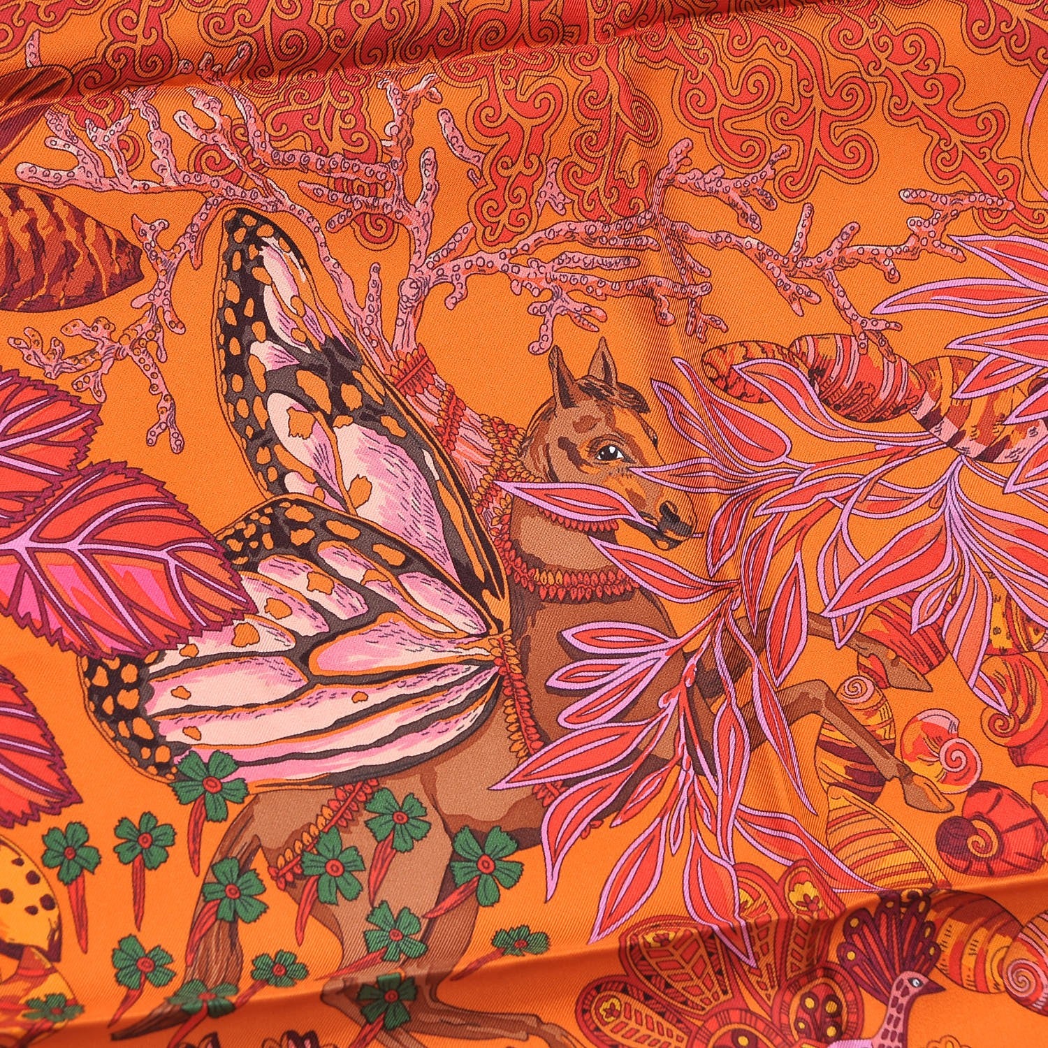 Hermes Silk Printed Mythes et Metamorphoses Scarf 90 Orange Rouge Vif Brique 3 of 7