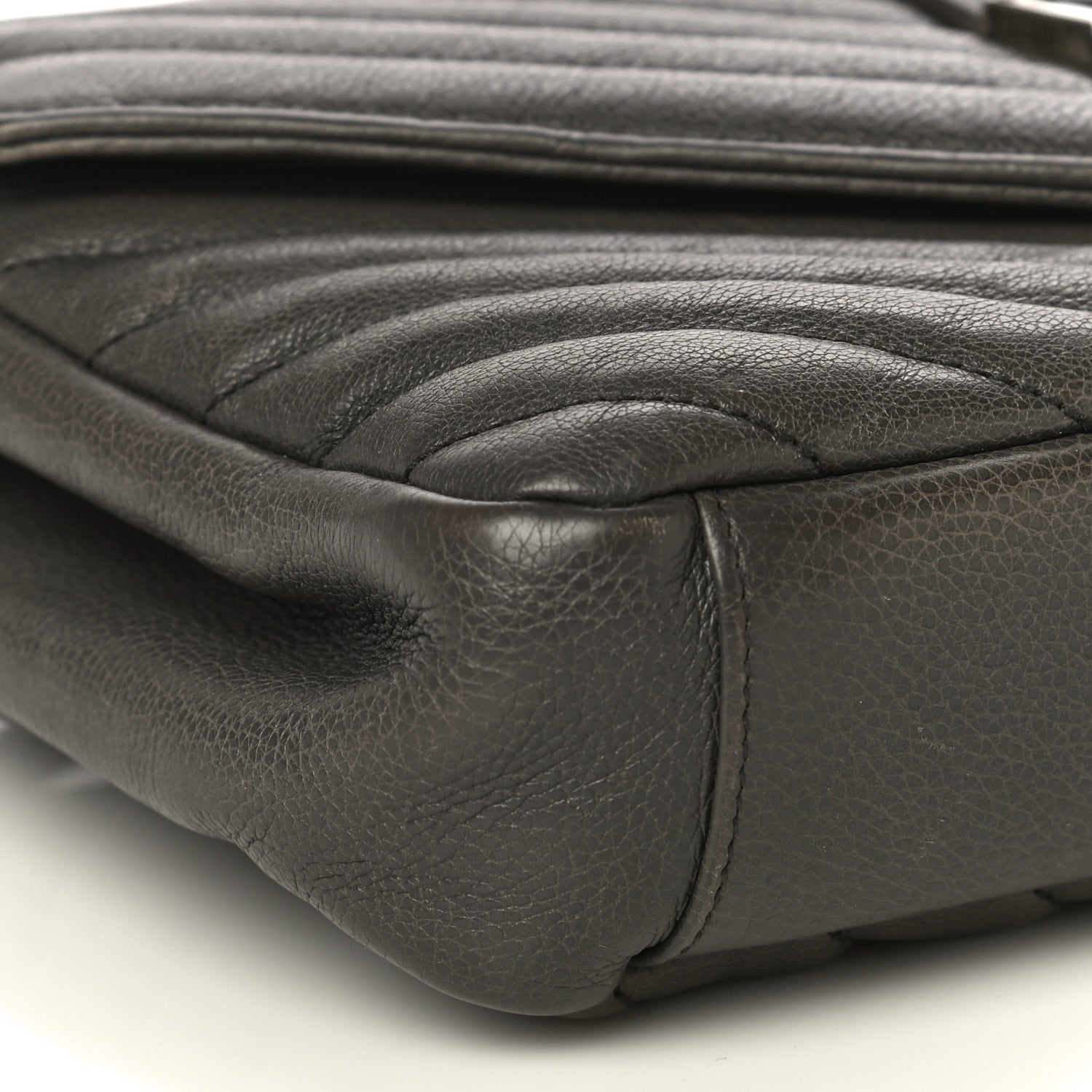 Saint Laurent Sheepskin Matelasse Chevron Monogram Medium College Bag Asphalt 9 of 12