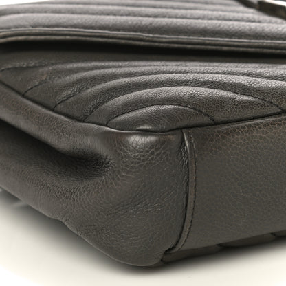 Saint Laurent Sheepskin Matelasse Chevron Monogram Medium College Bag Asphalt 9 of 12