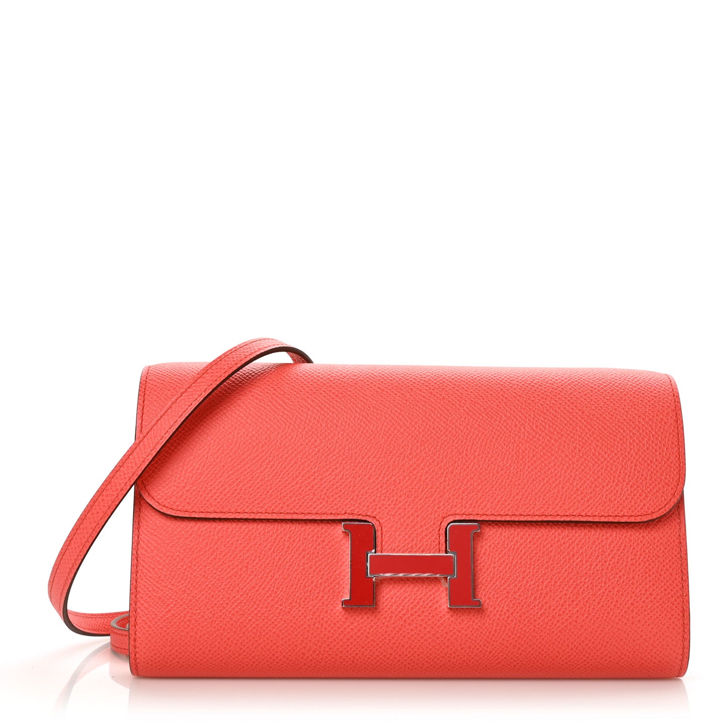 Epsom Enamel Constance Wallet To Go Rose Texas Rouge De Coeur