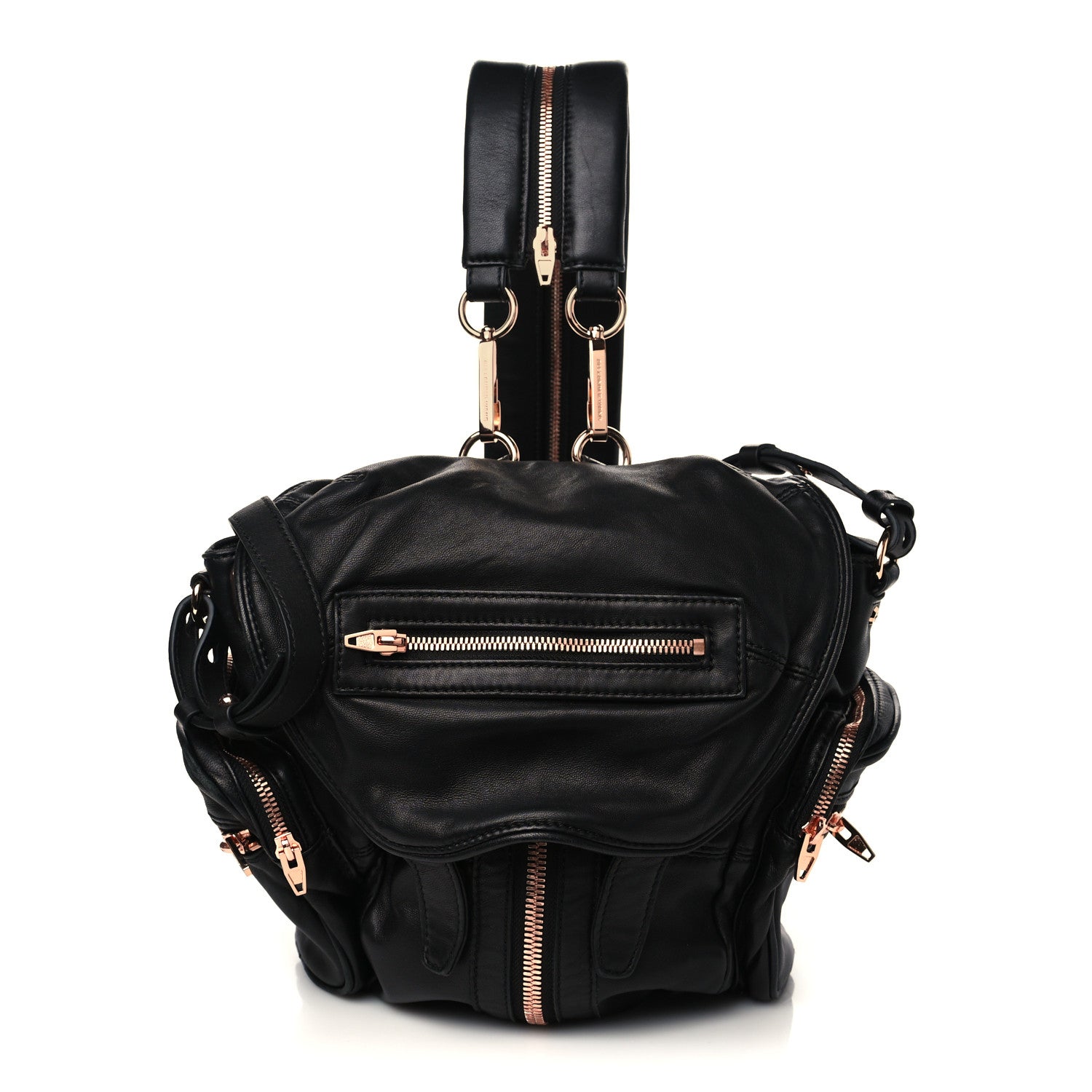 Alexander Wang Lambskin Mini Marti Backpack Washed Black Rose Gold Hardware 1 of 6