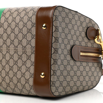 Gucci GG Supreme Monogram Azalea Calfskin Fake/Not Medium Retro Interlocking G Carry On Duffle Beige Ebony Brown Sugar 9 of 9