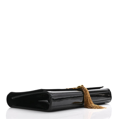Saint Laurent Patent Cassandre Tassel Clutch Black 3 of 7
