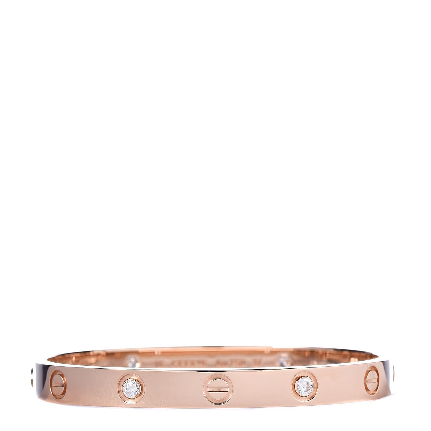 18K Pink Gold 4 Diamond LOVE Bracelet 16