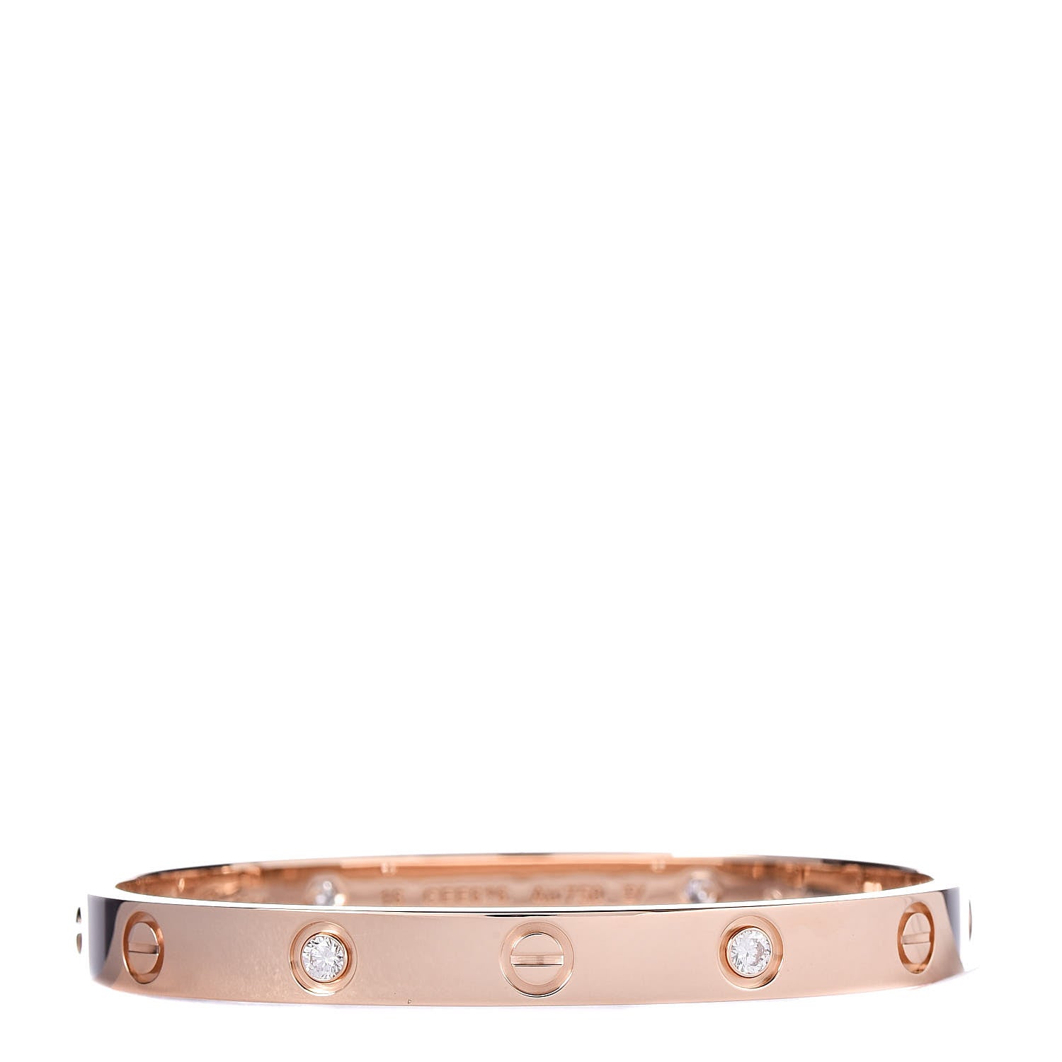 Cartier 18K Pink Gold 4 Diamond LOVE Bracelet 16 1 of 6